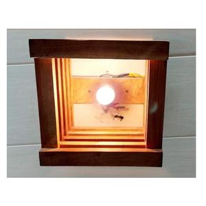 Lámpara de Techo Moderna de Madera, Lámpara Colgante Cuadrada LED Ecológica, Iluminación Decorativa para Sala de Estar Interior - Product Image 3