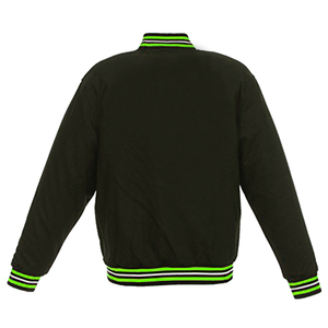 Wholesale Unisex Premium Quality Winter <b>Varsity</b> Satin <b>Bomber</b> <b>Jackets</b> Windproof Eco-Friendly Custom Logo Durable Button Closure - Product Image 2