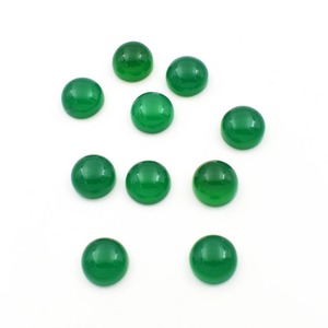 Prix d'usine Pierres précieuses Onyx vert naturel 5MM Cabochon Forme ronde Dos plat Pierre précieuse en vrac Fabricant d'onyx - Product Image 1