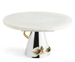 Elegante soporte de pastel de mármol blanco sostenible, artesanía artesanal, postres, caja de exhibición para servir, herramientas para pasteles - Product Image 1