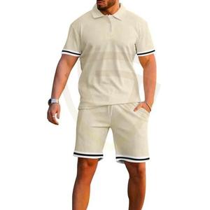 Ensemble deux pièces pour homme 100% coton, ensemble de t-shirts polo en coton et shorts pour homme, fabriqué au Pakistan - Product Image 5
