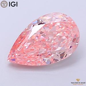 เพชร CVD สีชมพูสดใส ระดับความสะอาด VS1 รูปทรงลูกแพร์ น้ำหนัก 1.50 กะรัต พร้อมใบรับรอง IGI สำหรับแหวนขอแต่งงาน - Product Image 1