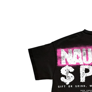Naughty Printed Men's <b>Black</b> Short Sleeve T-Shirt Regular Fit O-Neck Jersey Cotton Casual Street Style - Product Image 3