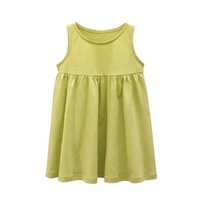 Robe d'été pour filles, style princesse, en velours côtelé, avec appliques, écologique, respirante, superposée, sans manches, 100% coton