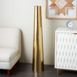Jarrón de Suelo Minimalista de Latón, Decoración Metálica de Alta Calidad para Sala de Estar, Diseño de Interiores para el Hogar - Product Image 5
