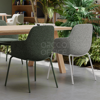Salon des employés Zone de discussion Réunion Discussion Tissu Cuir Rembourrage Métal Acier Base Jambes Chaise De Bureau Meubles