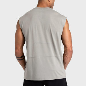 Débardeur à col rond confortable de haute qualité pour hommes, ample, respirant, sans manches, t-shirt, veste pour logo personnalisé - Product Image 6