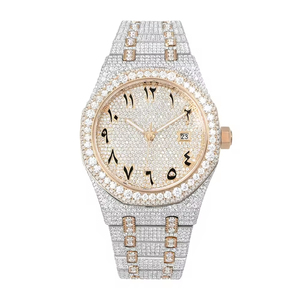 Luxury Men's Stainless Steel <b>Watch</b> <b>Diamond</b> Dial Analog Quartz Movement Date Display 40mm Case 20mm Band Folding Clasp - Product Image 5
