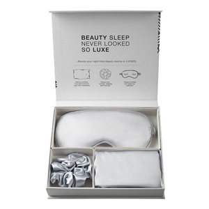 Kit de sommeil LANJO Beauty avec taie d'oreiller soyeuse, masque de sommeil et chouchou, ensemble de voyage luxueux en soie - Product Image 1