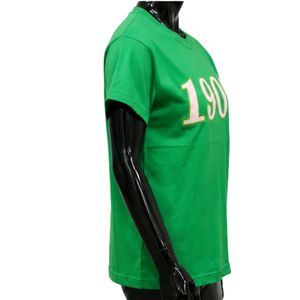 T-shirt vert imprimé graphique 1908 pour femme, manches courtes, décontracté, en coton, mode streetwear, haut élégant, vêtements pour femmes, vente en gros - Product Image 2