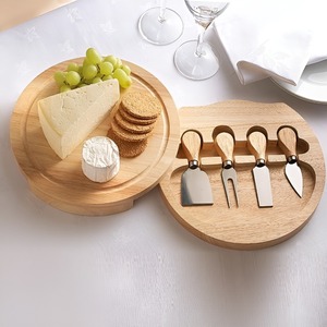 Juego de Tablas de Queso de Madera de Acacia, Plato para Servir con Cuchillos para Queso, Regalo Portátil para Cocina y Catering - Product Image 2