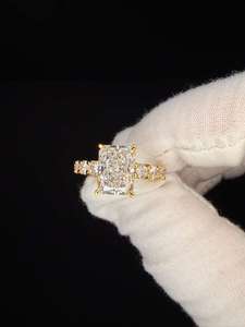 14K White Gold 3CT F VVS2 Radiant Cut Lab Grown Diamond Engagement Ring Customized Luxury Jewelry - Product Image 4