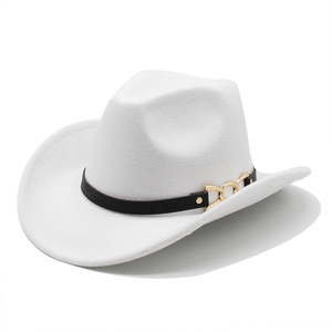 Fashion Trendy Autumn Winter Fashion Women Men Western <b>Cowboy</b> Hat With Metal Buckle Chain <b>Belt</b> - Product Image 4