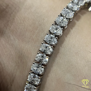 Premium Diamond Look Lab Grown Diamond <b>Bracelet</b> Featuring Perfectly Aligned Round Stones In 925 Sterling Silver - Product Image 4