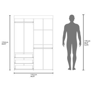 Armadio spazioso a 4 ante bianco FM FURNITURE Laurens con cassetti e ripiani multiuso - Product Image 4