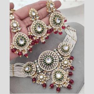 <b>Bridal</b> Kundan Choker Necklace <b>Set</b> with Earrings-Elegant Imitation <b>Jewelry</b> - Product Image 1