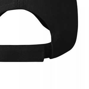Casquette de baseball noire à 6 panneaux unisexe en sergé de coton avec logo brodé sur le devant, style décontracté ajusté pour adultes - Product Image 2