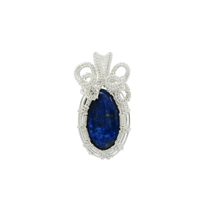 Pendentif en pierre naturelle enveloppé de fil plaqué argent, style bohème, unisexe, forme ovale, collier fait main, à porter au quotidien - Product Image 1