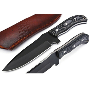 Cuchillo de Caza Hecho a Mano de Acero Inoxidable, Cuchillo de Hoja Fija Afilada para Camping, Supervivencia al Aire Libre y Bushcraft, con Funda de Cuero Resistente - Product Image 6