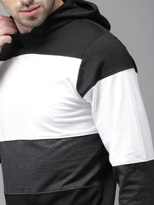 Sweat-shirt à capuche pour homme, couleur unie, en coton molletonné, coupe classique, décontracté, pour l'automne, noir, blanc, BRG, sweats à capuche et sweat-shirts pour homme - Product Image 3