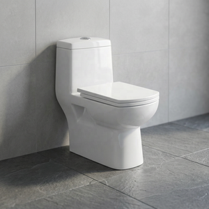 WC monobloc en céramique à siphon haute performance avec design ergonomique de la cuvette pour l'infrastructure hôtelière professionnelle - Product Image 5