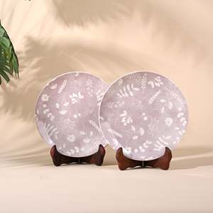 Ensemble de 2 assiettes à quart de part en porcelaine Dahlia personnalisables, 7,8 pouces, assiettes à dîner durables pour hôtels, restaurants, fêtes, personnalisables - Product Image 4
