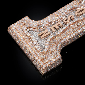 Colgante Personalizado con Letra y Logotipo, Estilo Hip Hop, Alta Calidad, Plata 925 con Moissanita, para Hombre - Product Image 4