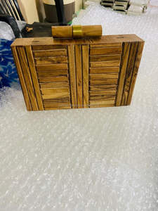 Bolso de mano de nácar de madera lacada con diseño personalizado DIY, de la India, en oferta - Product Image 3