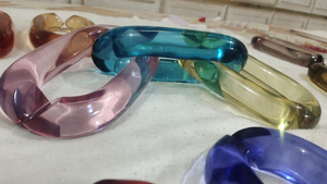 <b>resin</b> large link Vintage Style <b>Colour</b> Mixture Necklace Punk Hollow Out Big Chunky Round Long Acrylic <b>Resin</b> Link Chain wall art - Product Image 3