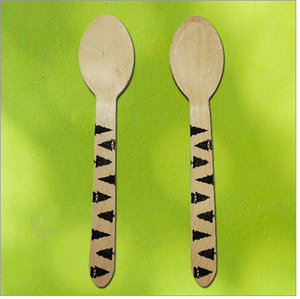 Cuchara de postre de madera con diseño personalizado impreso para fiestas, cuchara para helado y postre al precio más bajo - Product Image 5