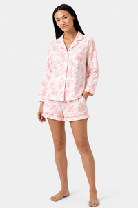 Conjunto de Pijama Corto Floral Morado Personalizado para Mujer, Ropa de Dormir Estampada con Botones Delanteros, Conjunto de Salón Suave - Product Image 6