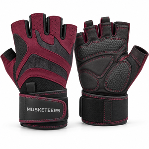 Guantes de Fitness de Medio Dedo con Almohadilla de Poliéster Engrosada, Soporte para Muñeca y Característica Antideslizante para Gimnasio - Product Image 3