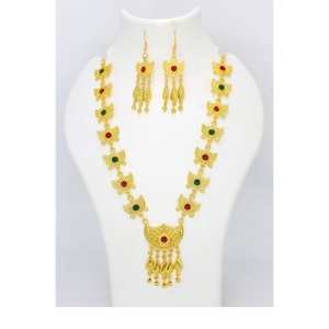 Charm Pendant set joyería chapada en oro indio Dubai árabe joyería colgante conjunto pendientes collar cadena para mujer - Product Image 3