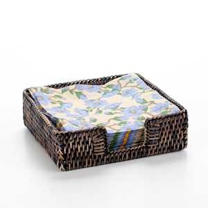 Napkin organizer baskets hand weaving rattan napkins holder dessert table decor organizers - Product Image 6