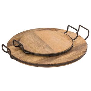 Bandeja de madera para servir con amplia superficie de transporte, ideal para desayunos, juegos de té y accesorios de mesa de café. - Product Image 4