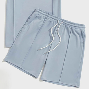 ชุดเสื้อยืดและกางเกงขาสั้นผ้าฝ้ายพิมพ์ลายไร้รอยต่อสำหรับผู้ชาย ระบายอากาศได้ดี เหมาะสำหรับออกกำลังกายในฤดูร้อน ชุดออกกำลังกาย 2 ชิ้น - Product Image 6