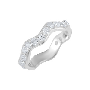 Anillo de Plata de Ley 925 con Diseño de Ondas y Piedras Preciosas Naturales de Cornalina, Peridoto, Citrino y Circonita Cúbica - Product Image 3