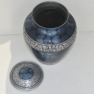 Urnes funéraires personnalisées en gros pour cendres d'adultes et humaines, urnes en métal bleu feu personnalisées en aluminium pour fournitures funéraires - Product Image 4