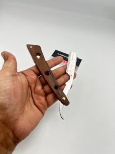 High Quality Wooden Handle Barber Men's Shaving <b>Razor</b> <b>Single</b> <b>Blade</b> Changeable with Stainless Steel <b>Blade</b> Turkish Shavette <b>Razor</b> - Product Image 4