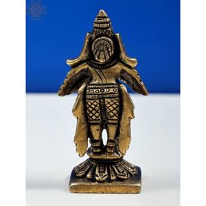 รูปปั้นทองเหลืองทำด้วยมือรูปปั้นเล็ก3 "Garuda Idol in Namaskara Mudra - Product Image 4