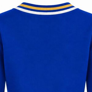 Suéter Personalizado para Mujer con Cuello en V, Manga Larga, Cuello y Puños a Rayas en Contraste, Jersey con Letra Personalizada para Uso Casual - Product Image 5