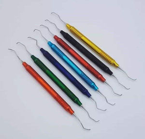 Curette dentaire Gracey en acier inoxydable, instrument médical, 7 pièces, outil dentaire, set de curettes Gracey multicolores. - Product Image 1