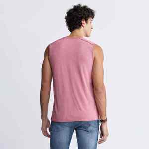 Débardeur tricoté décontracté rose uni sans manches pour homme, col rond, idéal pour l'été, personnalisable avec logo et marque privée - Product Image 2