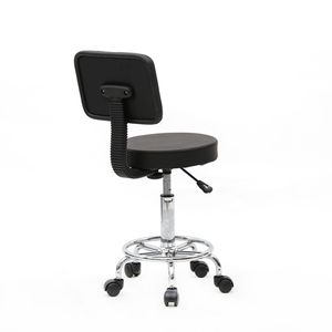 Tabouret de salon rond réglable avec dossier, mobilier de salon avec caractéristiques de confort - Product Image 1