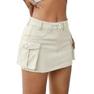 Sexy Women's <b>Denim</b> Skirt Suit Embroidered Zip-up <b>Crop</b> <b>Jacket</b> Jeans Mini Skirt Cotton Korean Style Vintage High Waist Jean Skirt - Product Image 1