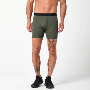Ibex Custom Logo Men's Eco-Friendly Mid Waist Compression <b>Boxer</b> Briefs Quick Dry Gym Workout Running Sports Shorts Underwear - Product Image 1