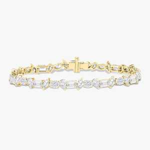 Pulsera de tenis con diamantes cultivados en laboratorio de múltiples formas, personalizada, de oro macizo de 10K, 14K, 18K y plata 925, con corte mixto y engaste de puntas, para novias, venta al por mayor de fábrica - Product Image 1
