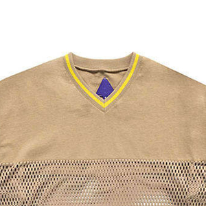 Maillot de football en mesh à col en V pour homme, respirant, en polyester, manches courtes, coupe classique, vêtements de sport pour toutes les saisons - Product Image 4