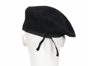 Black Wool <b>Beret</b> Style Cap Uniform Style Fashion Adjustable Drawstring Classic Vintage Unisex Headwear - Product Image 4