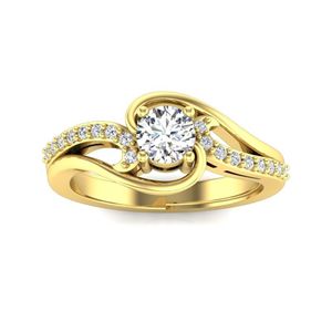 Anillo de Compromiso con Diamante Cultivado en Laboratorio con Corte Brillante, Certificado por IGI, Estilo Vintage, Halo Solitario, Art Deco, Plata 925, Oro Rosa, RITZIN - Product Image 1